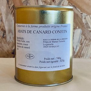 Abats de canard confits