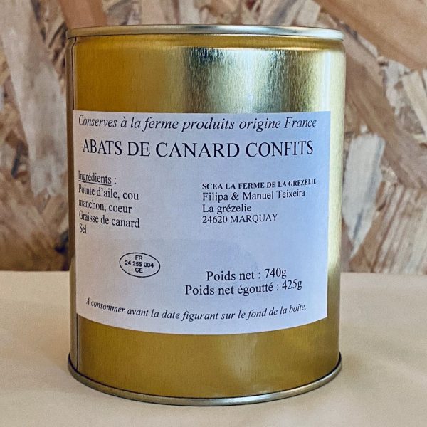 Abats de canard confits