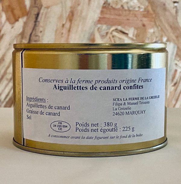 Aiguillettes de canard confites